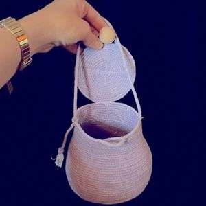 Lavender Micro-mini cotton corded handbag.